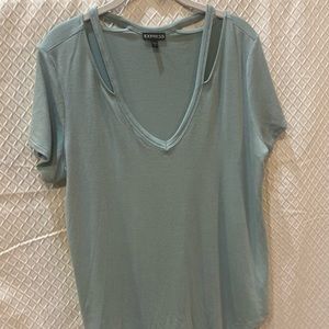 Express loose fitting t-shirt. Slouchy casual look. Blue/teal. Size Large
